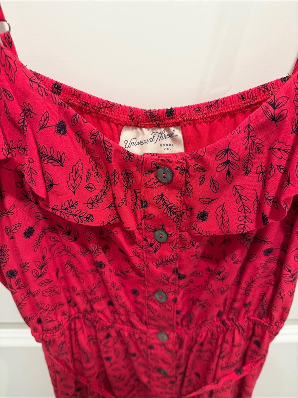 Pink Spaghetti-Strap Button Front Sundress - Picture 2 of 3